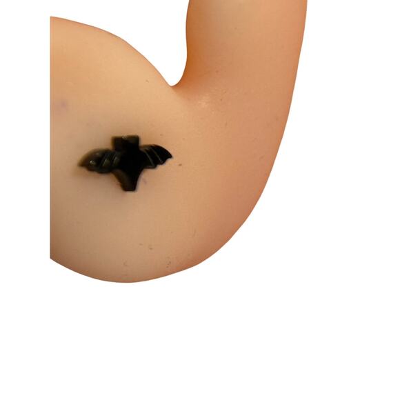 Black Bat Earring Topper 18G/16G internally threaded - Picture 4 of 5